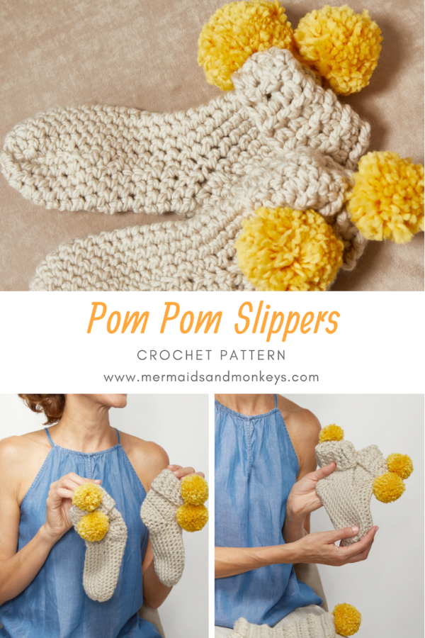  If you’re looking for a cozy little gift for someone small, the Pom Pom Slippers are the cutest gift around. #crochetslippers #crochetpattern #crochetlove #crochetaddict