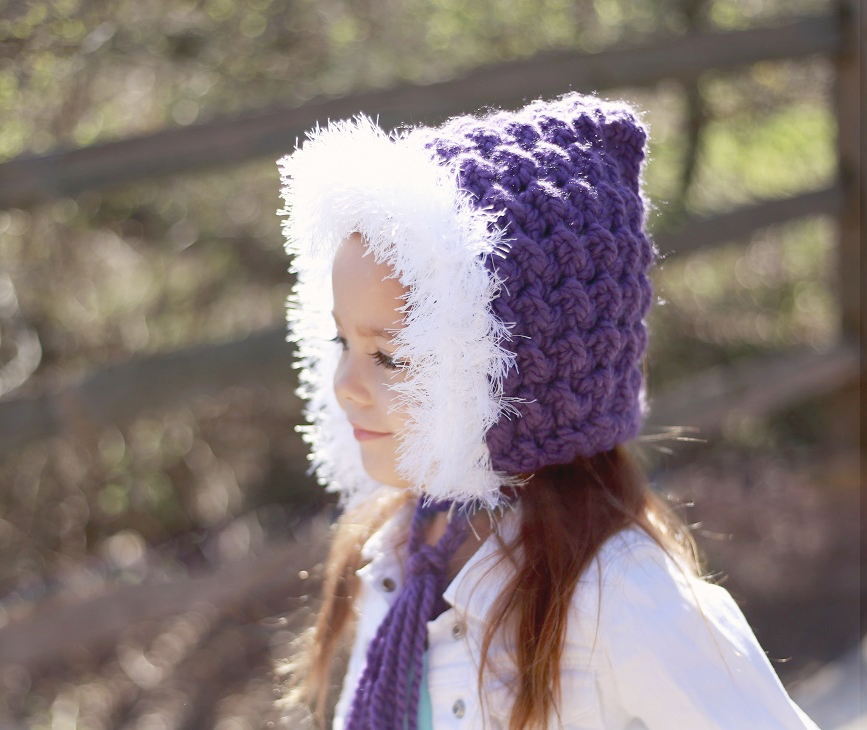 Chunky Furry Hood Hat Crochet Pattern