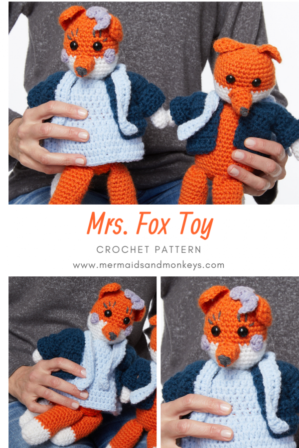 The Mrs Fox Toy is this adorable little fox with rosy cheeks and a little bow on her head. #crochettoy #amigurumi #crochetpattern #crochetlove