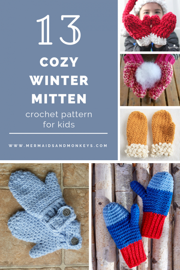 13 Cozy Winter Mitten Crochet Patterns for Kids