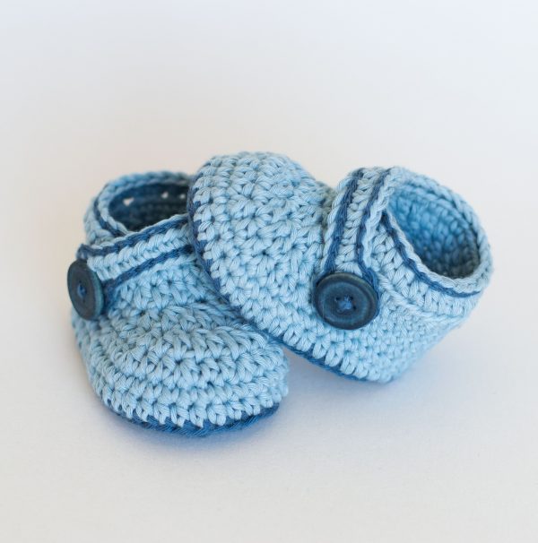 Crochet Baby Booties - Blue Whale
