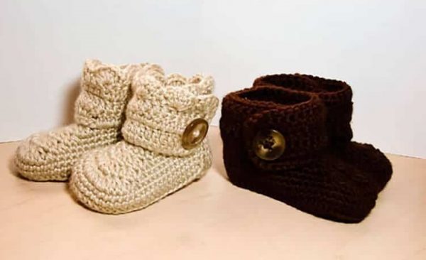 Crochet Wrap Around Button Infant Boots