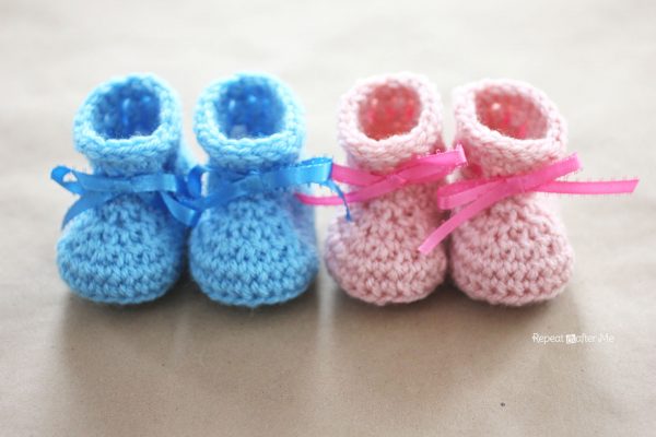 Crochet Newborn Baby Booties