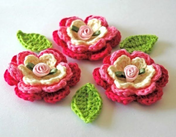 Two Layer Crochet Flowers (Free Pattern) - Annie Design Crochet