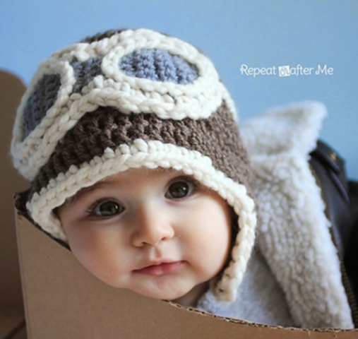 Crochet Baby Aviator Hat - If you’re in a rush, these free crochet baby hat patterns are perfect for showing how much you really care, without taking a month to complete. #crochetbabyhatpattern #crochethat #crochetpattern #crochetbabybeanie #crochetaddict