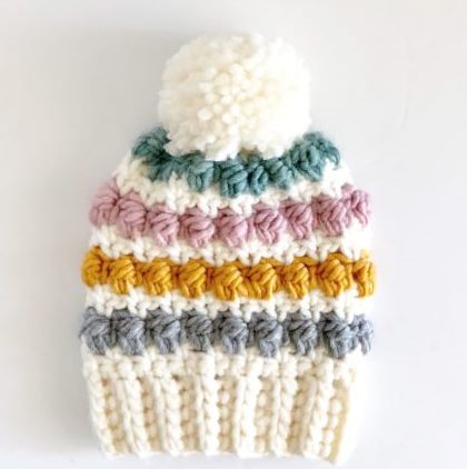 Crochet Even Berry Stitch Hat - If you’re in a rush, these free crochet baby hat patterns are perfect for showing how much you really care, without taking a month to complete. #crochetbabyhatpattern #crochethat #crochetpattern #crochetbabybeanie #crochetaddict