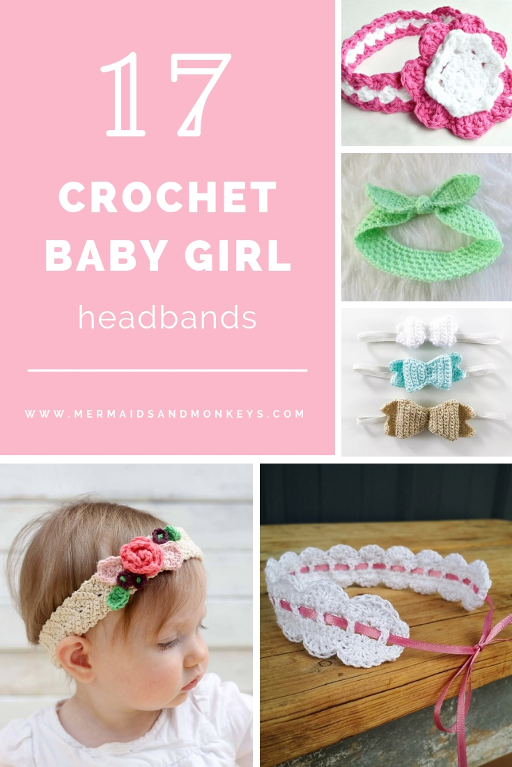 This list of unique crochet baby headbands for girls are sweet and simple. You can whip these free crochet patterns up in no time, and there are so many options. #CrochetBabyHeadbands #BabyHeadbandPatterns #FreeCrochetPattern