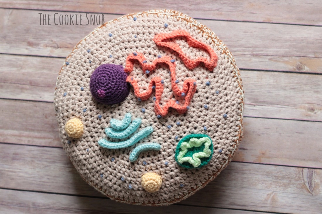 Eukaryotic Cell Pillow - These crochet pillows are fun and an adventure to make. If you’re looking for creative kids pillows, this list will be your go to. #CrochetPillowPatterns #CrochetPatterns #CrochetAddict