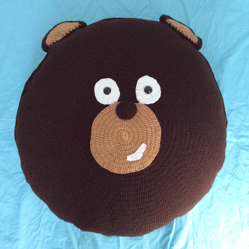 Kodiak Bear Pillow Pal - These crochet pillows are fun and an adventure to make. If you’re looking for creative kids pillows, this list will be your go to. #CrochetPillowPatterns #CrochetPatterns #CrochetAddict
