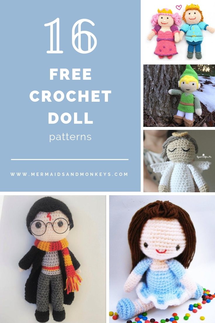 These free crochet doll patterns are a mix of amigurumi patterns and other techniques. Create your own world with dolls that will take you on a journey. #AmigurumiPatterns #CrochetDollPatterns #FreeCrochetPatterns