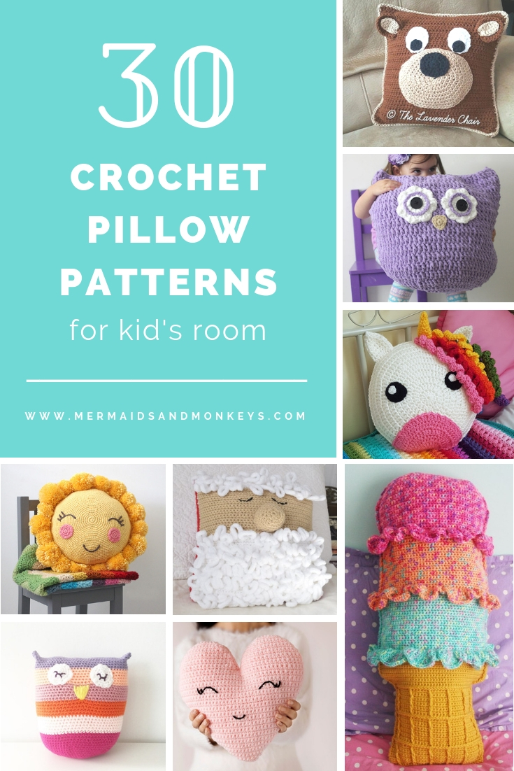 These crochet pillows are fun and an adventure to make. If you’re looking for creative kids pillows, this list will be your go to. #CrochetPillowPatterns #CrochetPatterns #CrochetAddict