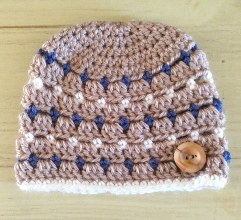 Block Stitch Hat - These free newborn crochet hat patterns are fun and easy to work on. These baby accessories are so fast to make and anyone can do it. #CrochetBabyHatPatterns #CrochetHatPatterns #CrochetNewbornHats