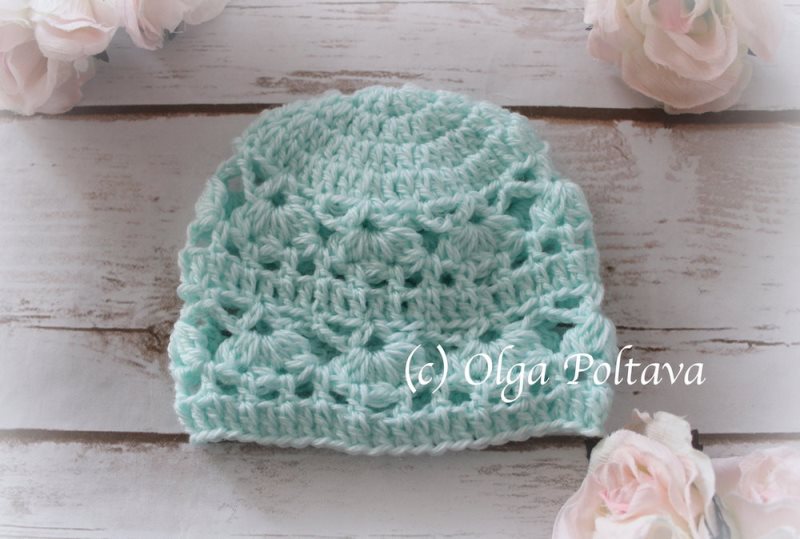 Hat with Lace Design - These free newborn crochet hat patterns are fun and easy to work on. These baby accessories are so fast to make and anyone can do it. #CrochetBabyHatPatterns #CrochetHatPatterns #CrochetNewbornHats