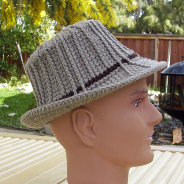 Unisex Ribbed Fedora - These free crochet hat patterns are perfect for sparking smiles and joy into a little child’s life. Any excuse for fun is a good one in my book. #KidsCrochetHatPatterns #FedoraCrochetHat #CrochetHatPatterns #CrochetFedoraHat