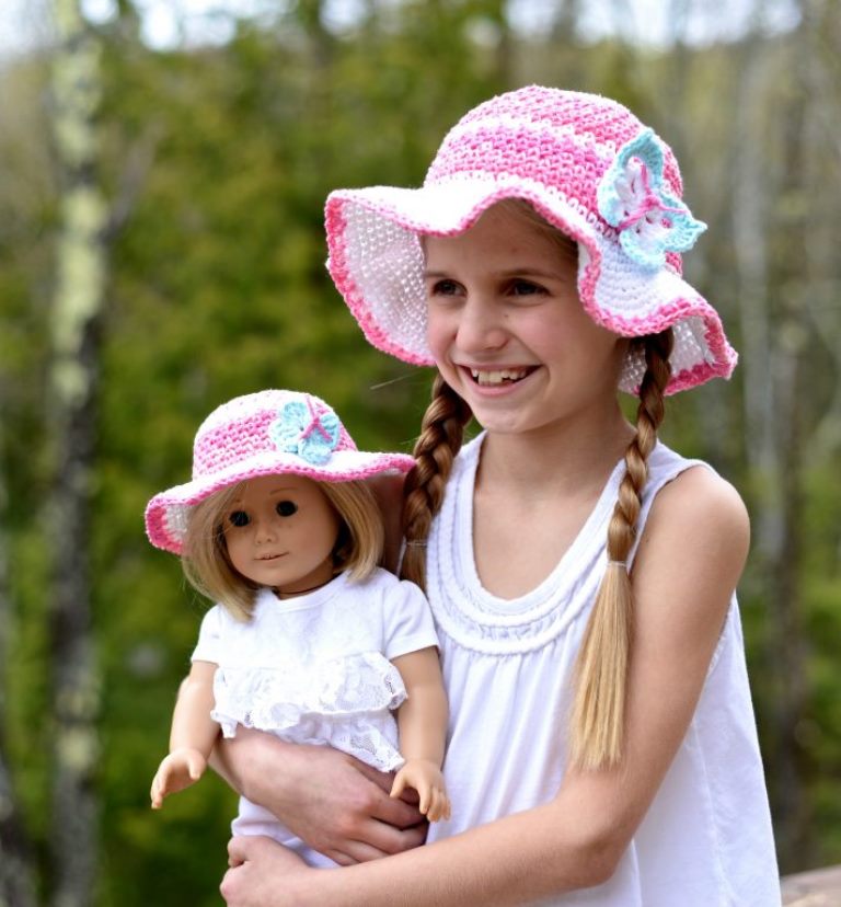 Kid's Linen Stitch Sun Hat - All of these cute patterns are unique and come in a range of sizes. Pick a crochet hat pattern your kid will love and go with it. #SummerCrochetHat #CrochetPatterns #FreeCrochetHats