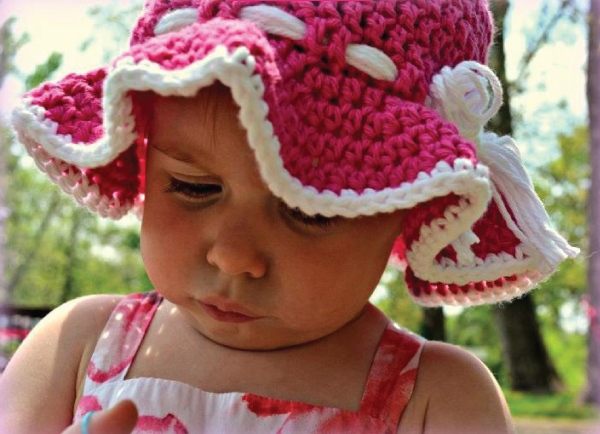 Toddler Sun Hat - All of these cute patterns are unique and come in a range of sizes. Pick a crochet hat pattern your kid will love and go with it. #SummerCrochetHat #CrochetPatterns #FreeCrochetHats