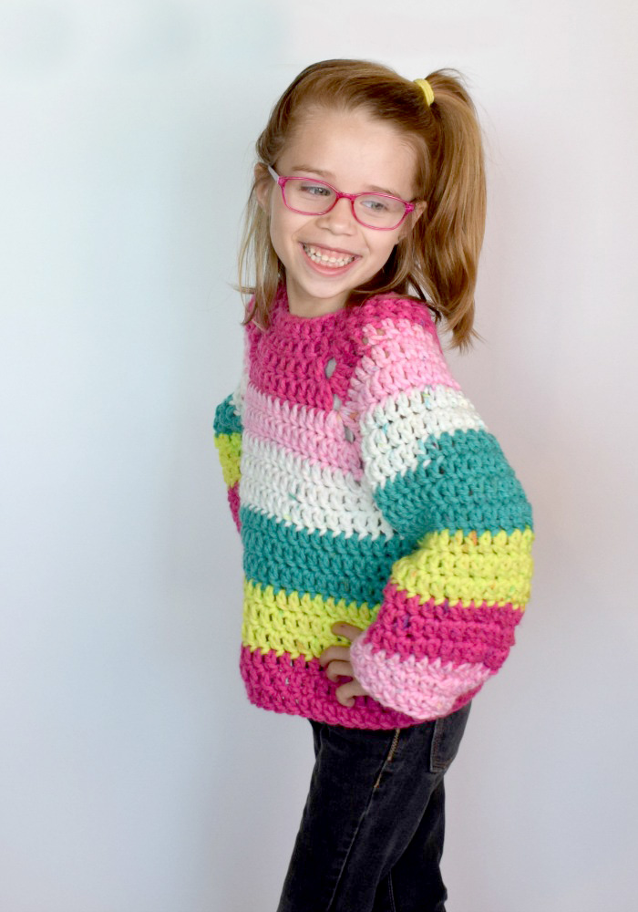Kid’s Chunky Raglan Sweater - These crochet sweaters make for amazing gifts, that will surely be well used, and well worn. #CrochetSweaterPatterns #CrochetSweater #CrochetPatterns