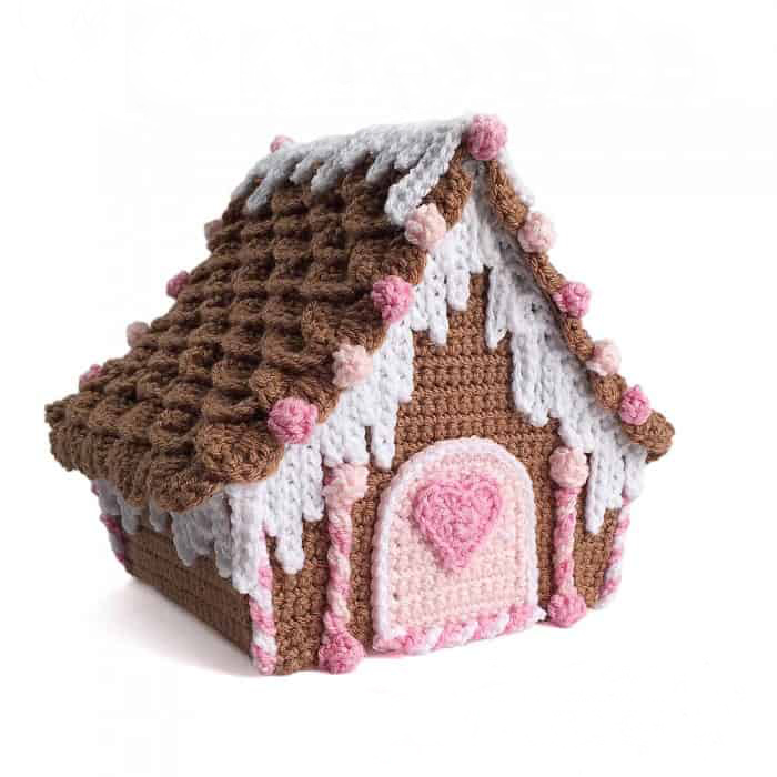Candy Cottage Gingerbread House - Fill this holiday season with crochet toy projects that will fill your home with more joy than ever before. #crochettoys #christmastoys #crochetamigurumi
