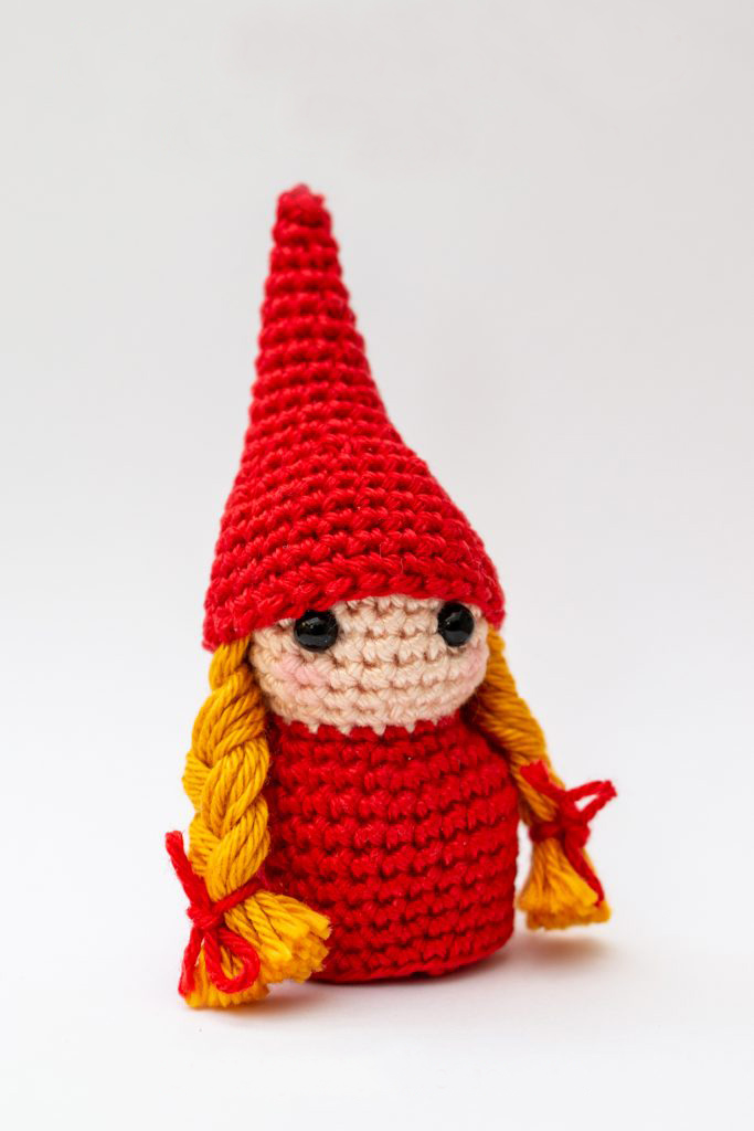 Gunhild The Gnome Girl - Fill this holiday season with crochet toy projects that will fill your home with more joy than ever before. #crochettoys #christmastoys #crochetamigurumi