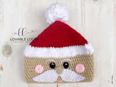 Santa Beanie - This list of Christmas Crochet hat patterns will supply you with anything from the classics (Santa, Rudolph, Snowman) to fun animals and well-loved characters. #ChristmasCrochetHatPatterns #CrochetHatPatterns #CrochetPatterns