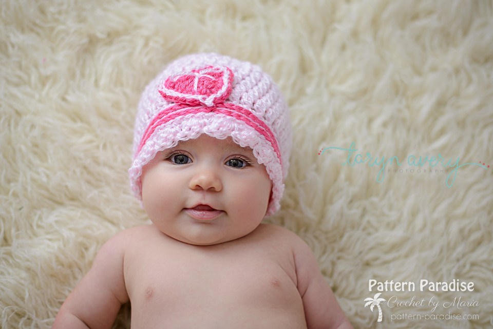 Sweetheart Cloche - One way you can show your love for kids this Valentine’s is by crocheting these simple crochet patterns. #simplecrochetpatterns #crochetpatterns #kidscrochetpatterns