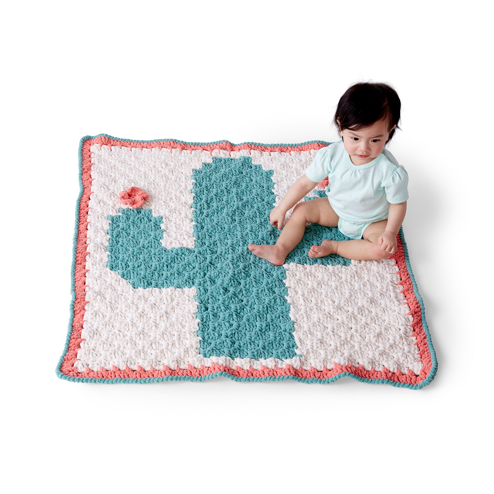Bernat C2C Crochet Cactus Blanket - If you’re looking to learn a new crochet skill, check out these 12 corner to corner crochet patterns. #cornertocornercrochetpatterns #C2Ccrochetpatterns #crochetpatterns