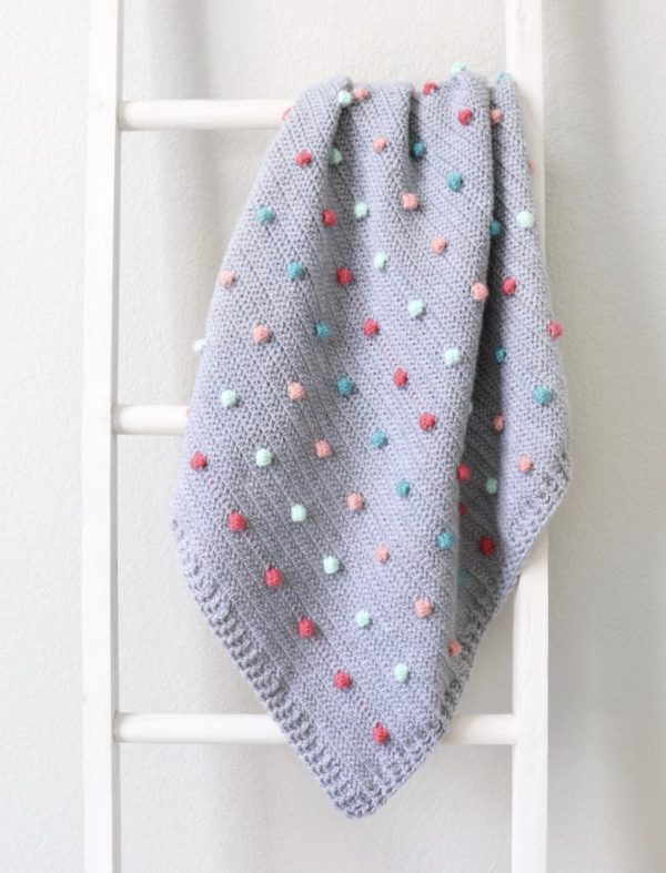 Colorful Crochet Polka Dot Blanket