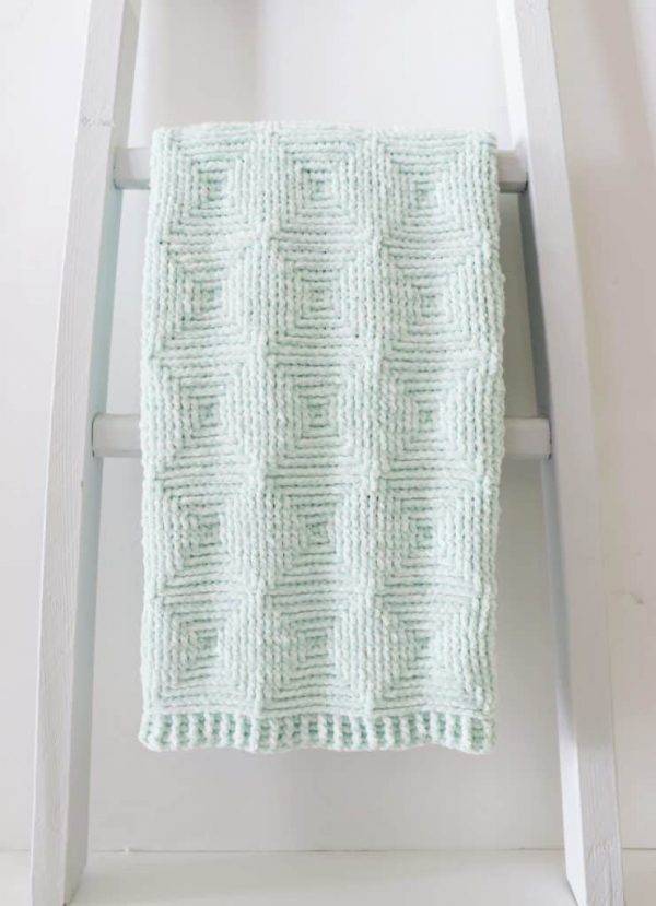 Crochet Ribbed Diamond Blanket