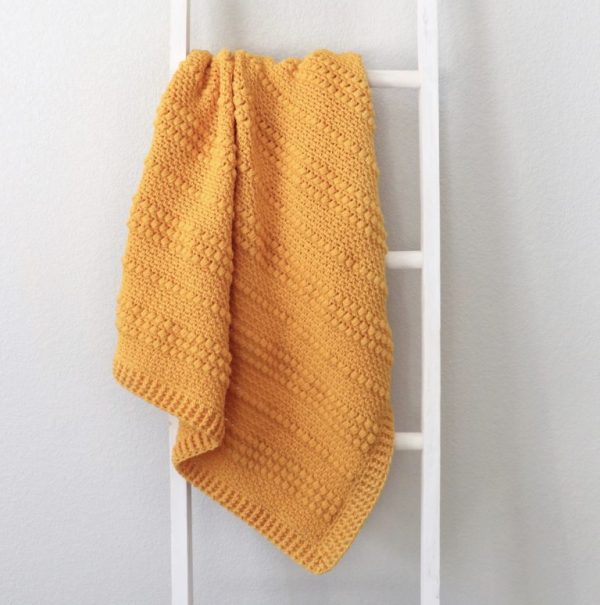 Crochet Gold Puffs Blanket