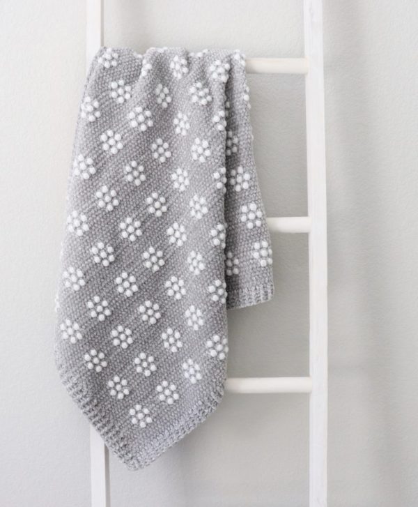 Crochet Velvet Flower Rows Baby Blanket