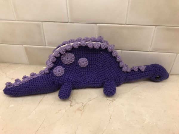 dinosaur crochet pencil case