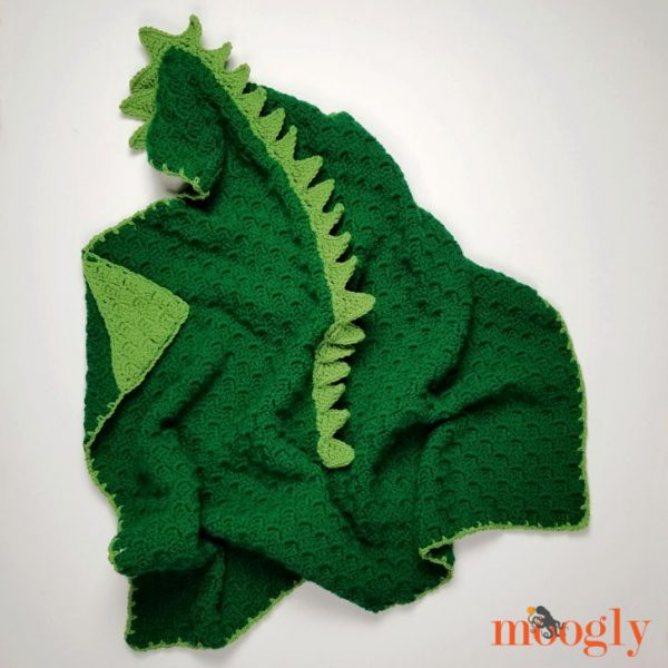 dinosaur crochet blanket by moogly