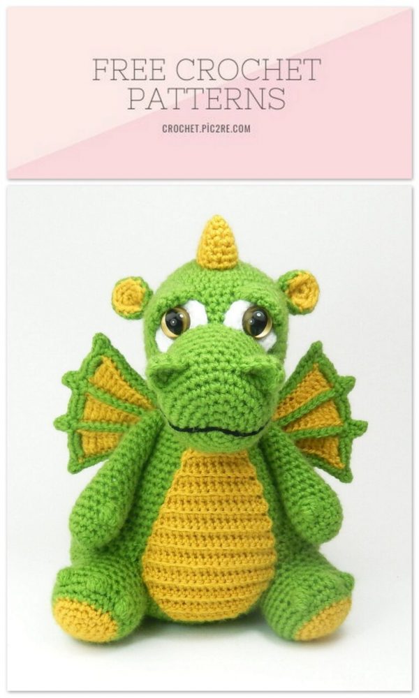 drake the crochet dragon amigurumi