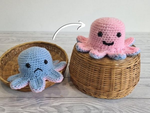 crochet amigurumi reversible octopus